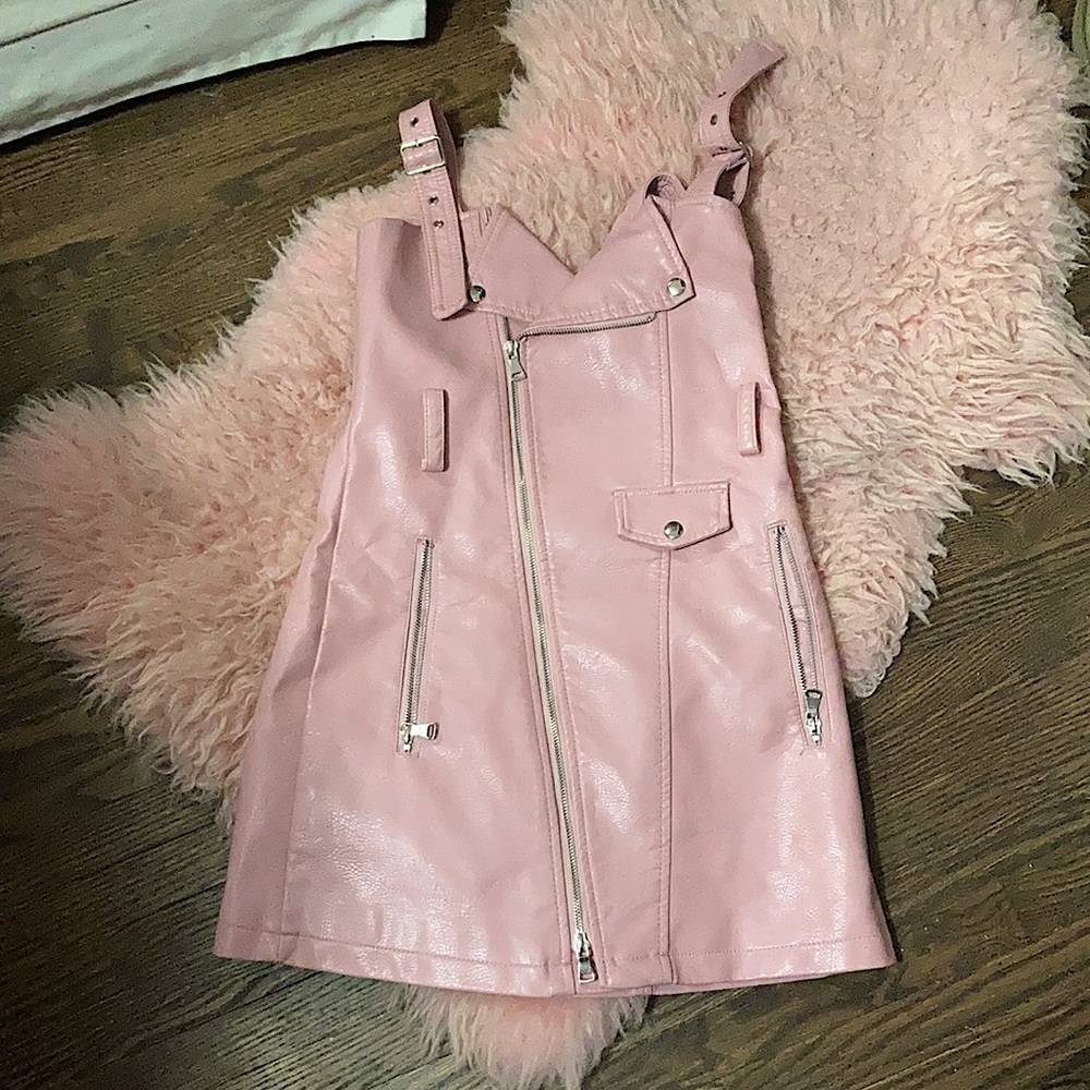 Pink Pleather Dress